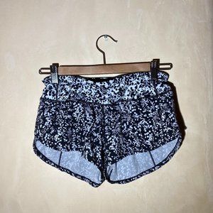 Lululemon Speed Up Shorts Black White Speckled Size 2 Reg
